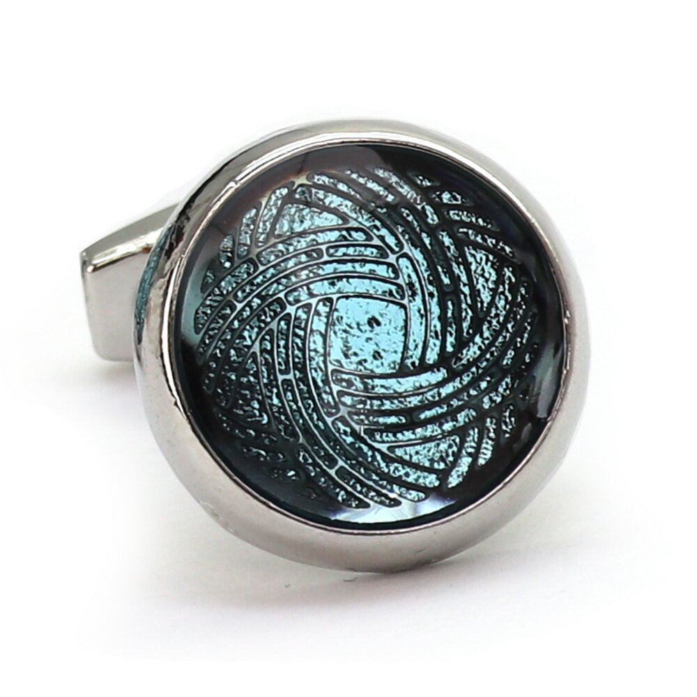 【 即日発送 】 ■ 丸型【 色 :シルバー&水色】カフスボタン ■ [ 1000円ぽっきり マラソン買い回り 対象 黒系 男女 営業マン おしゃれシンプル ス...