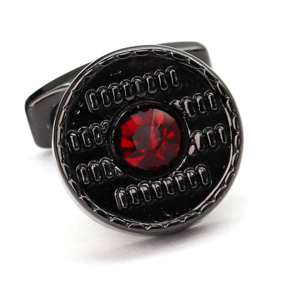 【 即日発送 】 ■ 丸型【 色 :黒&赤】カフスボタン ■ [ 1000円ぽっきり マラソン買い回り 対象 黒系 男女 営業マン おしゃれシンプル スーツ シ...