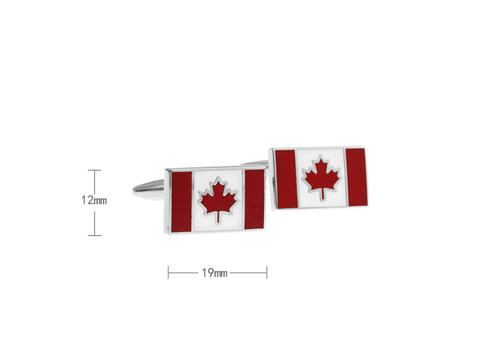 カフスボタン専門店 cuffs kingdomのカナダ 国旗 カフスボタン Canada country 【 赤 系 レッド 男女 カフリングス 営業マン おしゃれ かわいい 結婚式 カジュアル シンプル スーツ 人気 プレゼント ギフト 入園式 入学式 成人式 】｜アングル3