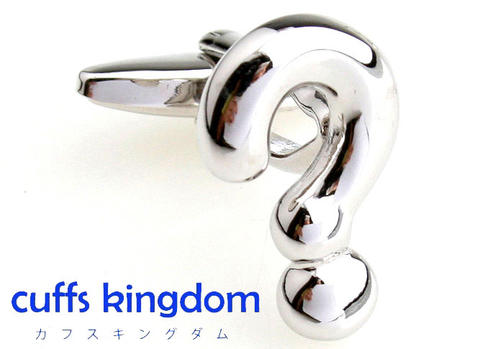 乐天商城 - クエッション ？？ カフスボタン 【 銀色系 男女 カフリングス 営業マン おしゃれ かわいい 結婚式 カジュアル シンプル スーツ 人気 プレゼント ギフト 入園式 入学式 成人式 】