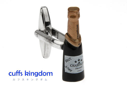 高級 シャンパン カフスボタン 【 brown 飲食 男女 カフリングス 乾杯 ユニーク 個性 結婚式 二次会 カフス 専門店 】