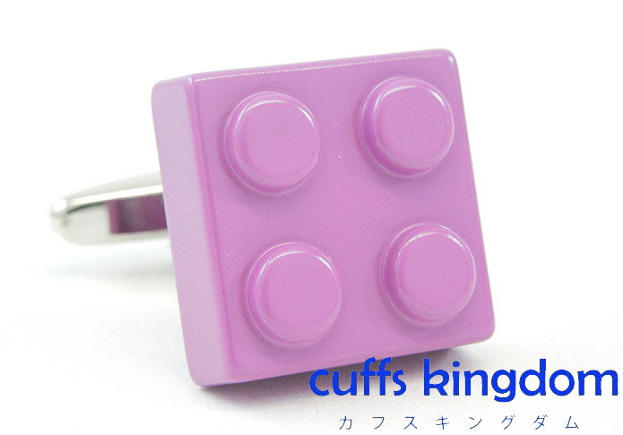ブロック 型 【 ピンク 】 カフスボタン 【 桃色 パステル系 男女 カフリングス キュート 四角 かわいい 結婚式 】