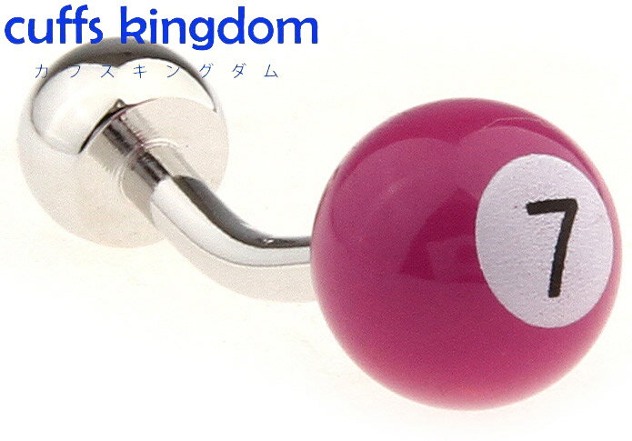 ビリヤード 7 【 ピンク色 】 ユニーク カフスボタン 【 ピンク色系 男女 カフリングス 営業マン おし..