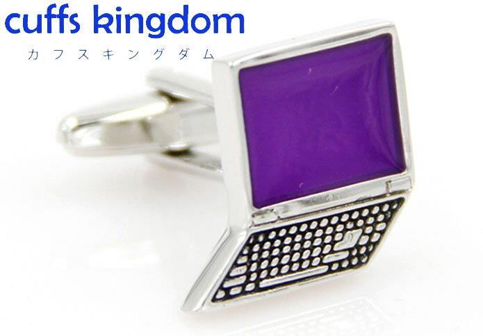 ラップトップ パソコン 【 銀 紫色 】 カフスボタン 【 パープル 男女 カフリングス スーツ 人気 プレ..