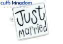 結婚 しました!結婚式 ピッタリカフス 【 色 : 白 】 カフスボタン 【 ホワイト おしゃれ 男女 カフリングス メッセージ プレゼント 大人気 成人式 結婚式 カフス専門店 】