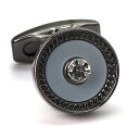 【 即日発送 】 ■ 丸型【 色 :黒&グレー】カフスボタン ■ [ 1000円ぽっきり マラソン買い回り 対象 黒系 男女 営業マン おしゃれシンプル スーツ...