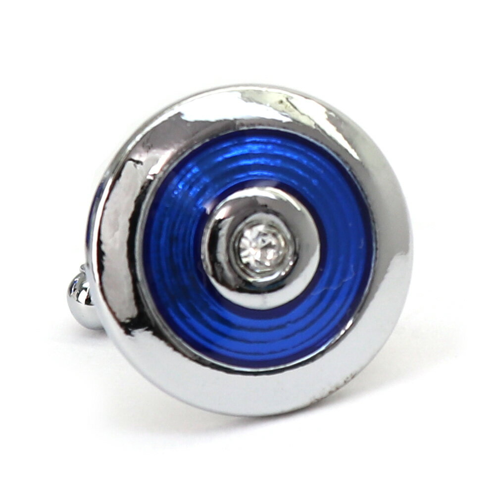 【 即日発送 】 ■ 丸型【 色 :シルバー&青】カフスボタン ■ [ 1000円ぽっきり マラソン買い回り 対象 黒系 男女 営業マン おしゃれシンプル スー...