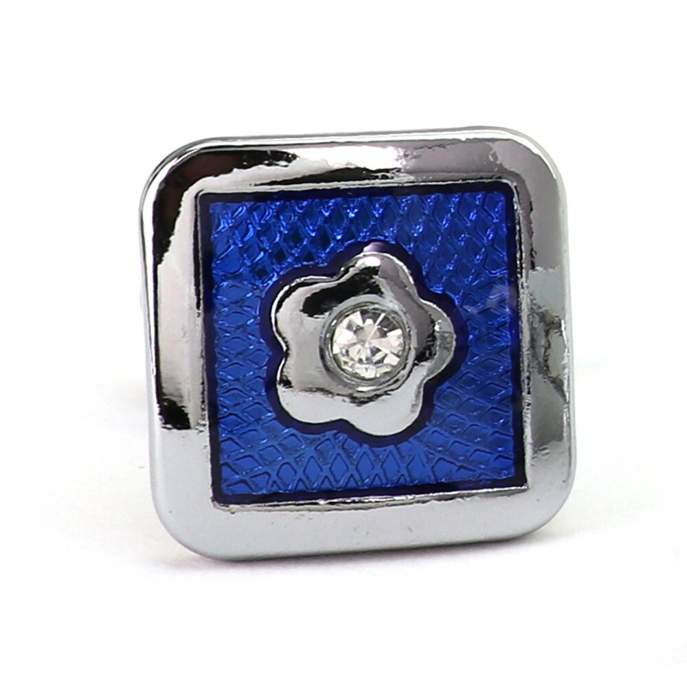 【 即日発送 】 ■ 四角形【 色 :シルバー&青】カフスボタン ■ [ 1000円ぽっきり マラソン買い回り 対象 黒系 男女 営業マン おしゃれシンプル ス...