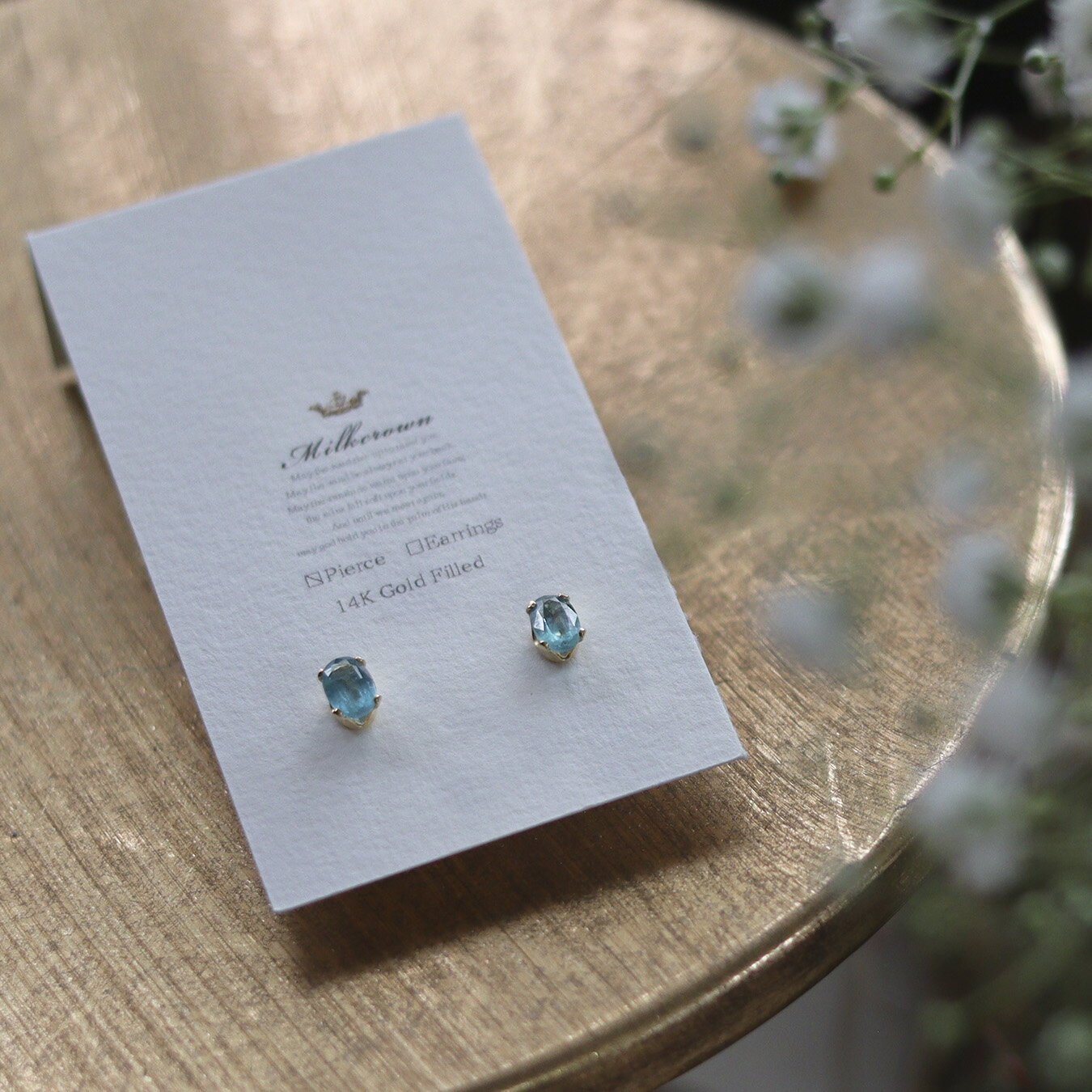 Cadre14KGF天然石ピアス・...