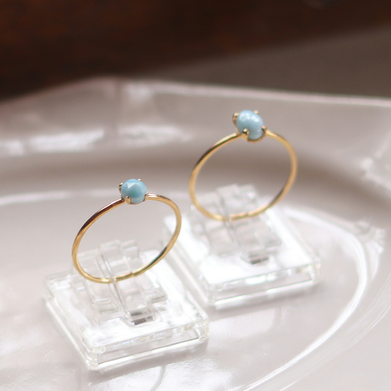 Rakuten - Cadre Rings 14KGF/ラリマー・4mm・天然石リング