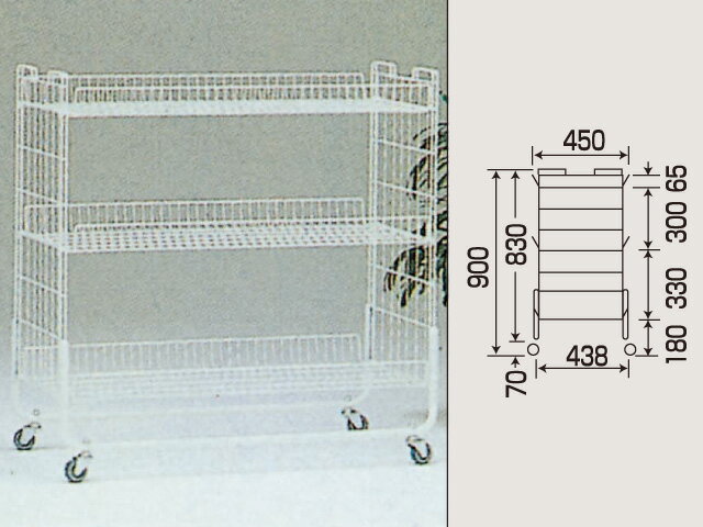 業務用 ネットラック 什器 陳列台 店舗 ｜ライトスタンド 600×450×900
