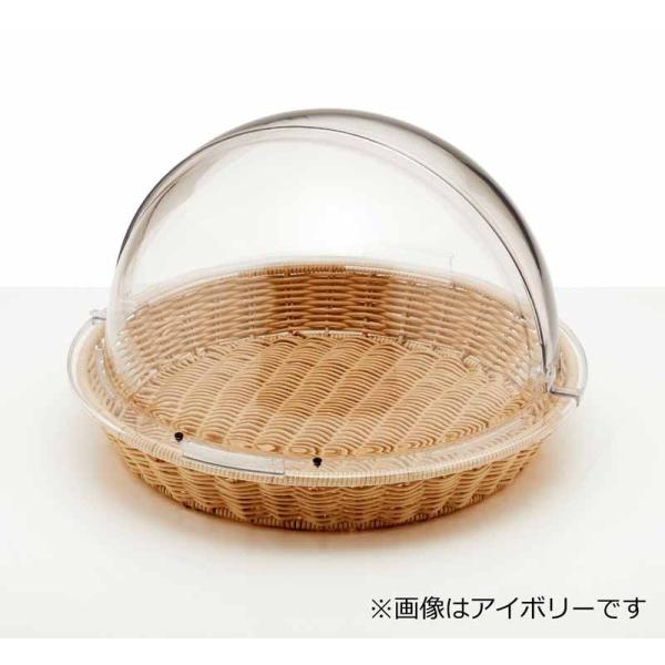 Rakuten - 丸型 ビュッフェバスケット 40型 ブラウン カバー付 φ440×280