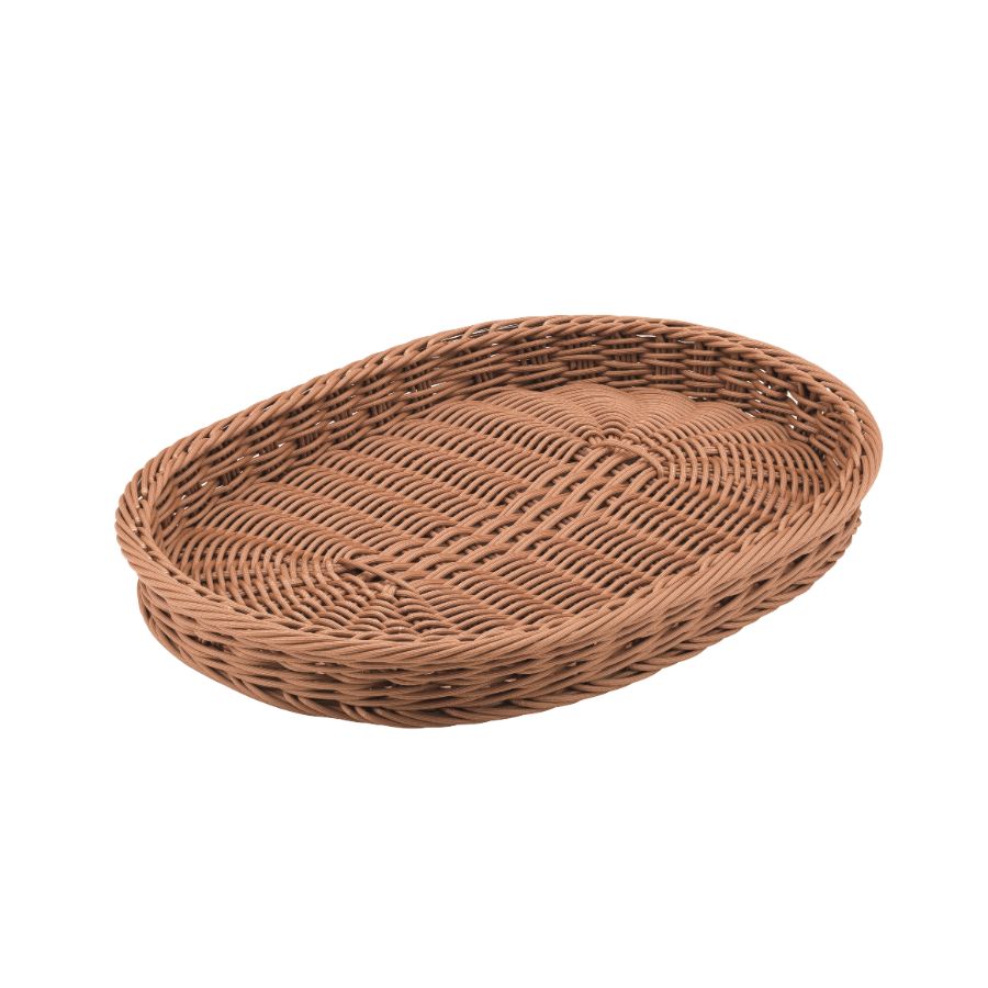 Rakuten - 小判型 バスケット 40型 低 ブラウン 400×280×45