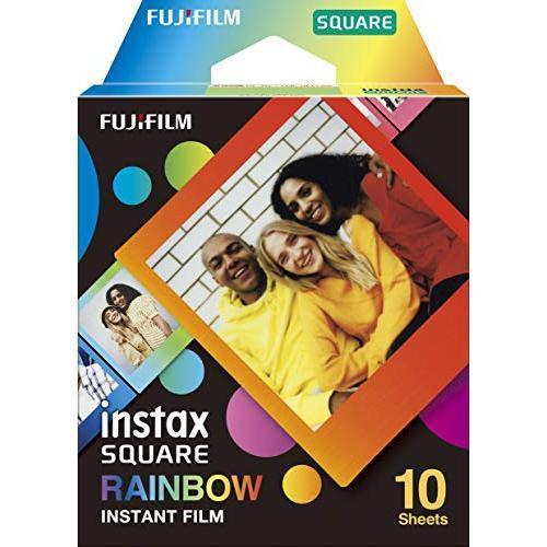 乐天商城 - 【メール便発送】【新品】FUJIFILM 富士フイルム インスタントカラーフィルム instax SQUARE Film RAINBOW レインボー 10枚入