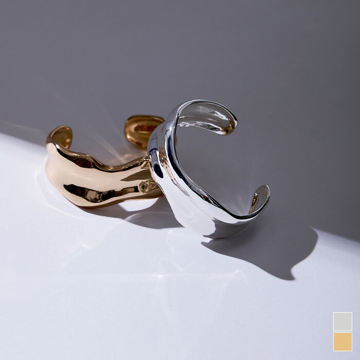 カーブワイドバングル 小物 レディース アクセサリー ブレスレット シルバー ゴールド シンプルのサムネイル