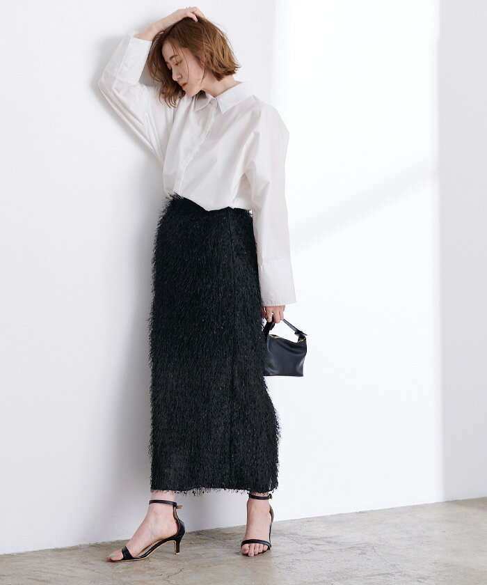 【店内全品30％OFFクーポン】7/20 23:59まで■カットフェザーIラインスカート ボト...