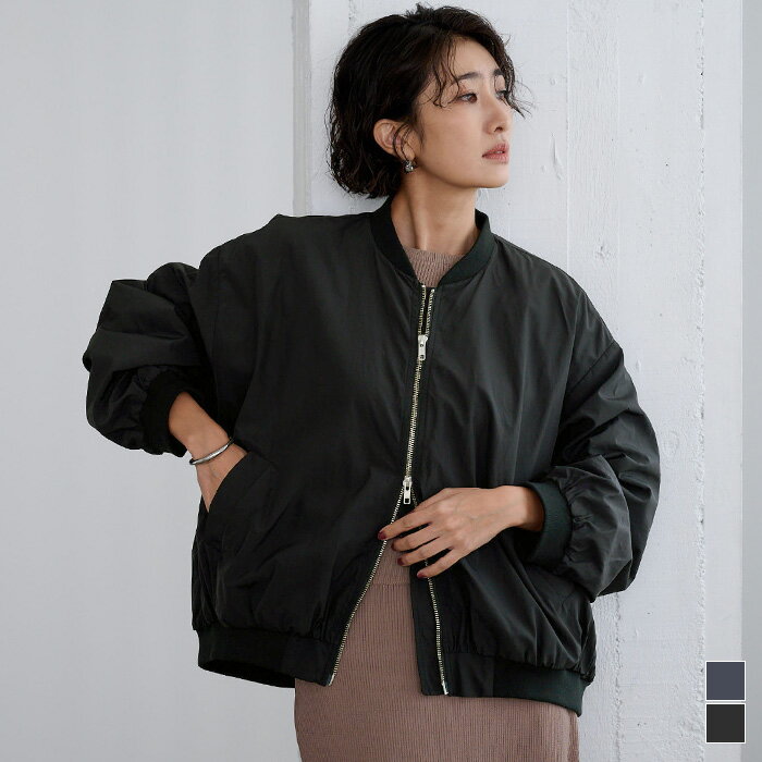 11/21 20時～【先着100名様！店内全品49％OFFクーポン発行】 Wジップボリュームブルゾン アウター レディース シンプル 羽織り ダブルジップのサムネイル