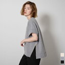 【店内全品30%OFFクーポン】8/5 23:59まで■ジップスリットオーバーサイズプルオーバー トップス レディース カットソー クルーネック 半袖 5分袖 ファスナー シンプル(4)