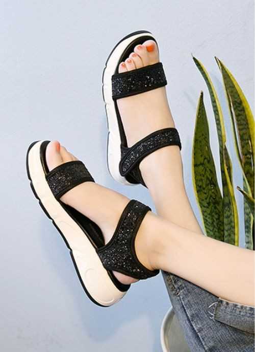 2020sandals 厚底 夏サンダル レディース 厚底シューズ 靴 レディース サンダル 厚底 夏サンダル 小さいサイズ サンダル 大きいサイズ スパンコール レディース 人気 新作 かわいい 歩きやすい 疲れない おしゃれ 黒 シルバー ペタンコ
