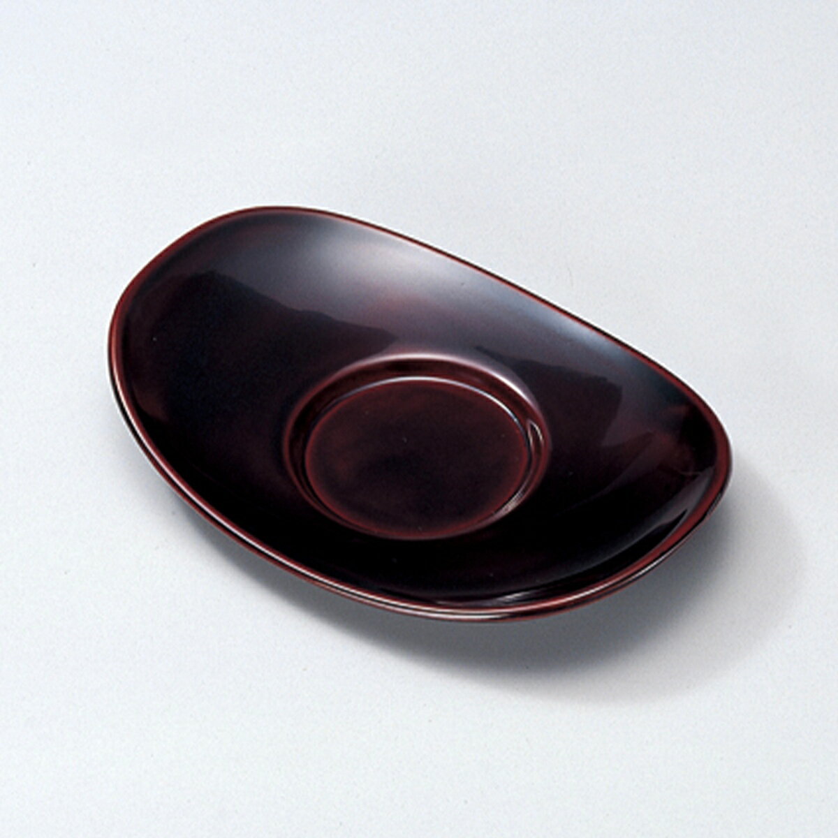 小判茶托 中（溜）宮内庁御用達 木合 日本製 来客 越前漆器 うるし 上品 器 テーブル小物 漆器 漆塗 手塗 高級 おすすめ キッチン雑貨 茶道具 おもてなし コースター