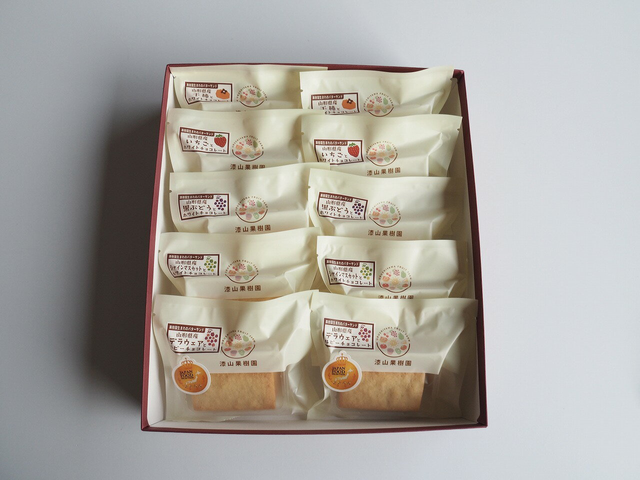 乐天商城 - 果樹園生まれの 陽果ドライバターサンド ギフトセット 5種 各2個 (合計10個)【ジャパン・フード・セレクション金賞受賞】