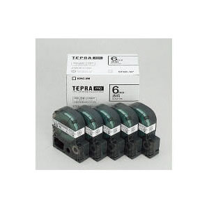 【11/18限定ダイヤモンド会員なら当店全品最大P8倍】CR-60238 キングジム テプラ PRO用テープカートリッジ 透明ラベル 6mm幅 5個入り ST6K-5P(3)