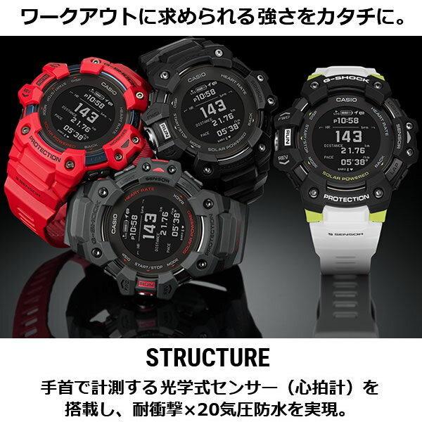 【8/18限定エントリーで当店全品最大P6倍】【あす楽】【在庫僅少】カシオ G-SHOCK 5センサー＋GPS機能 スマートウォッチ G-SQUAD 心拍計 電波ソーラー GBD-H1000-1A7JR【/srm】