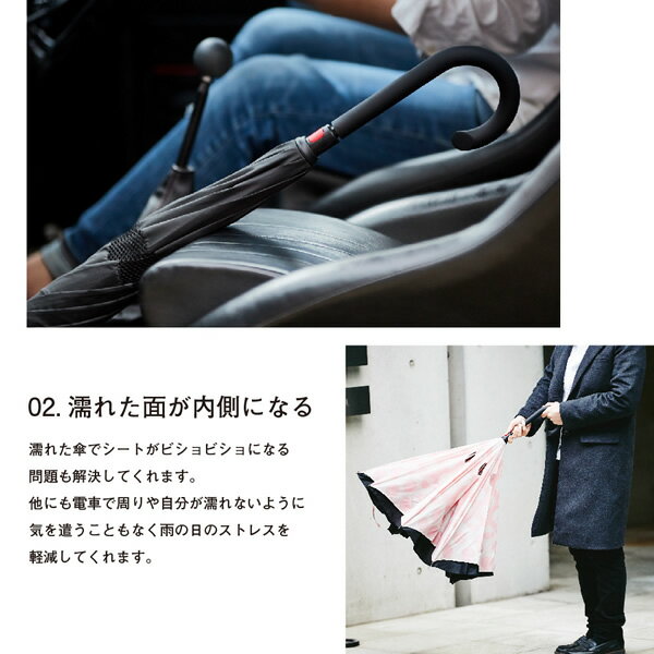 耐風式軽量ミニ傘 ブラック 携帯に便利 約550mm×6本骨 約190g 22521008