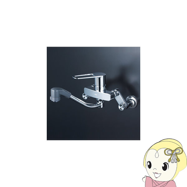 【1/25は期間限定クーポン発行】【直送】 KVK 楽締めソケット付シングルシャワー付混合栓（eレバー） (..