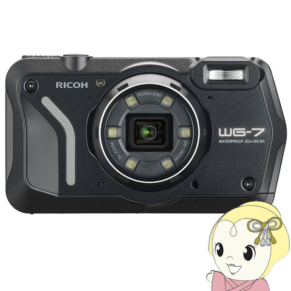 【エントリーで当店全品最大P5倍 5/17 10時~5/20 9:59】リコー 防水コンパクトデジタルカメラ RICOH WG-7 [ブラック] WG-7-BK 水中撮影 Webカメラ機能 動画撮影【/srm】