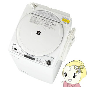 [予約]【設置込】シャープ 縦型洗濯乾燥機 8.0kg ステンレス穴なし槽 ホワイト系 ES-TX8F-W　ぎおん【/srm】