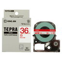 【7/25は期間限定クーポン発行】CR-46410 キングジム テプラPRO 白ラベル 赤文字 36mm SS36R【KK9N0D18P】