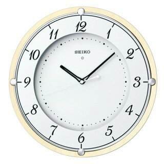 【4/15は期間限定クーポン発行】セイコー SEIKO 電波掛時計 木枠 MDFメープルつき板貼り 天然色木地塗装 スイープセコンド おやすみ秒針 KX373A【/srm】