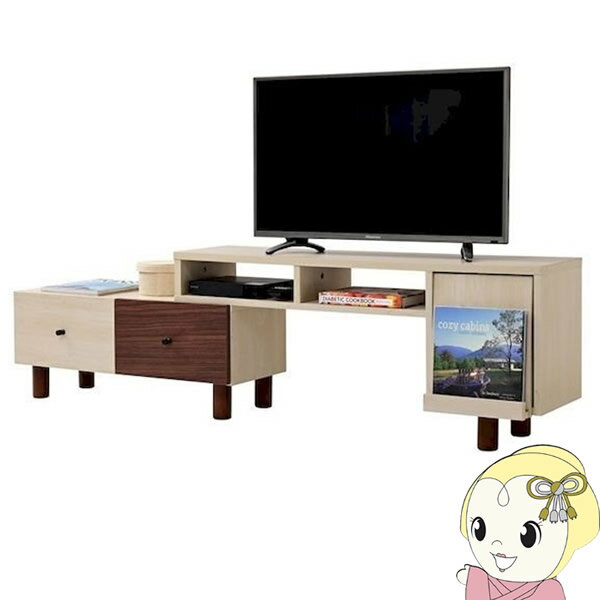 【10/18限定 ダイヤモンド会員はエントリーで当店全品最大P8倍】伸縮 テレビ台 引き出し ルーター収納 フラップ扉 脚付き 一人暮らし シンプル ナチュラル JKプラン おしゃれ【/srm】