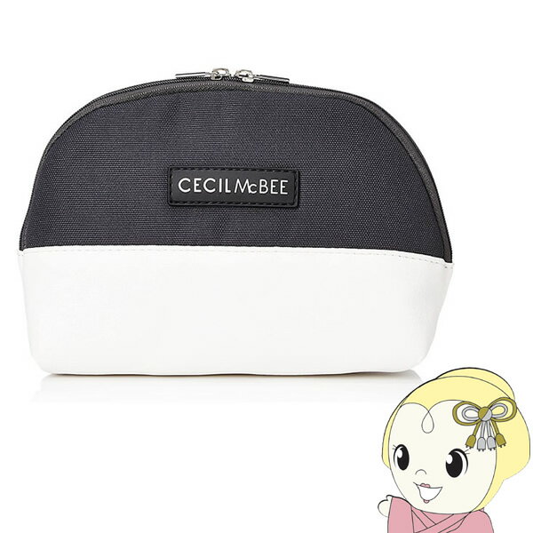 セシルマクビー 【あす楽】【在庫処分】セシルマクビー CECIL McBEE STYLISH POUCH SERIES ラウンドポーチ グレー ホワイト　CM121057-GRWH