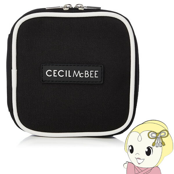 セシルマクビー 【あす楽】【在庫処分】セシルマクビー CECIL McBEE STYLISH POUCH SERIES スクエアポーチS ブラック ホワイト　CM121061-BKWH