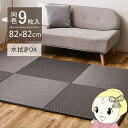 【5/25は期間限定クーポン発行】ユニット畳 い草風 半畳 82×82cm 同色9枚セットPP 置き畳 彩模様 縁無し 萩原 リビング 寝室 水拭きできる グレー【/srm】