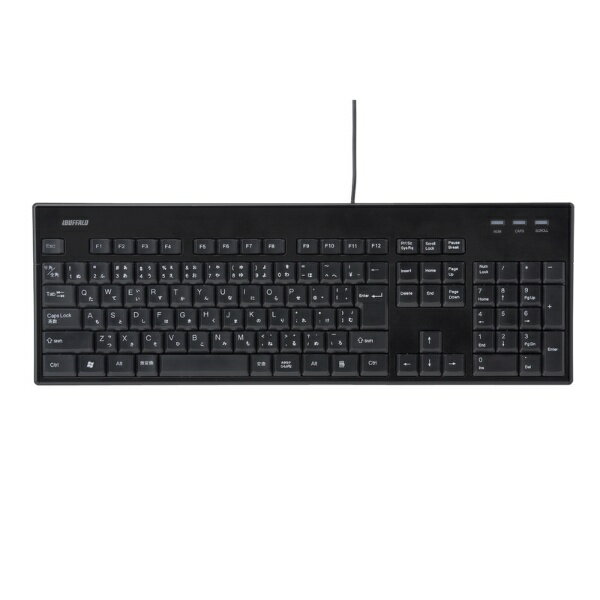 有線キーボード 水洗い対応 バッファロー BSKBU12BK