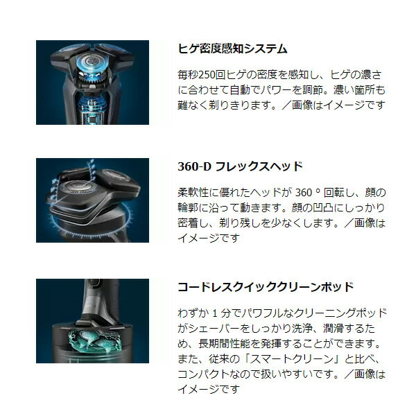 充電式シェーバー 回転式 洗浄器付 ウェット＆ドライ セルリアンブルー フィリップス S5000シリーズ PHILIPS S5880/60【/srm】