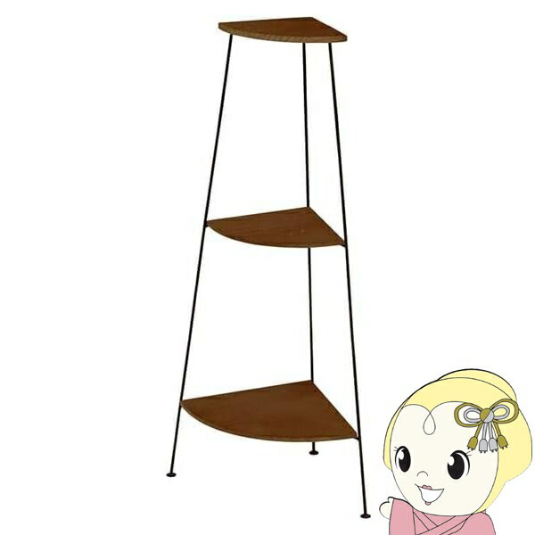 【12/1限定エントリーで当店全品最大P7倍】アイアンラック ブラック 3段 スリム コーナーラック リビング 小物 コーナー 収納 ディスプレイ シンプル ラック スチール