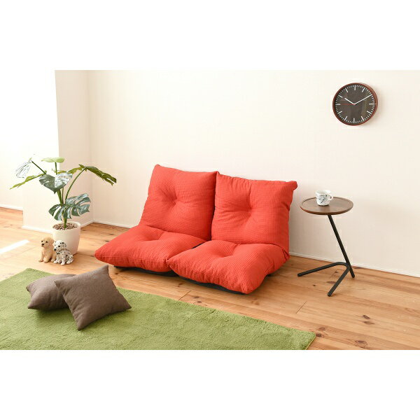 【9/18限定 ダイヤモンド会員はエントリーで当店全品最大P8倍】ソファ リクライニングラブソファ ジャンボ 二人掛けローソファ 2人掛け ロータイプ リクライニング レッド【/srm】 [3]