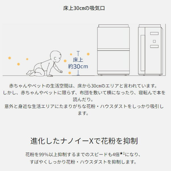 [予約]空気清浄機 パナソニック ナノイーX 空清25畳 加湿 木造8.5畳 プレハブ14畳 ECONAVI搭載 ホワイト F-VXW55-W【/srm】
