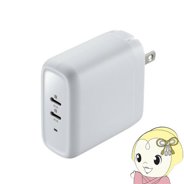 【11/25限定クーポン発行】USB PD対応AC充電器 PD20W×2ポート サンワサプライ ACA-PD97W