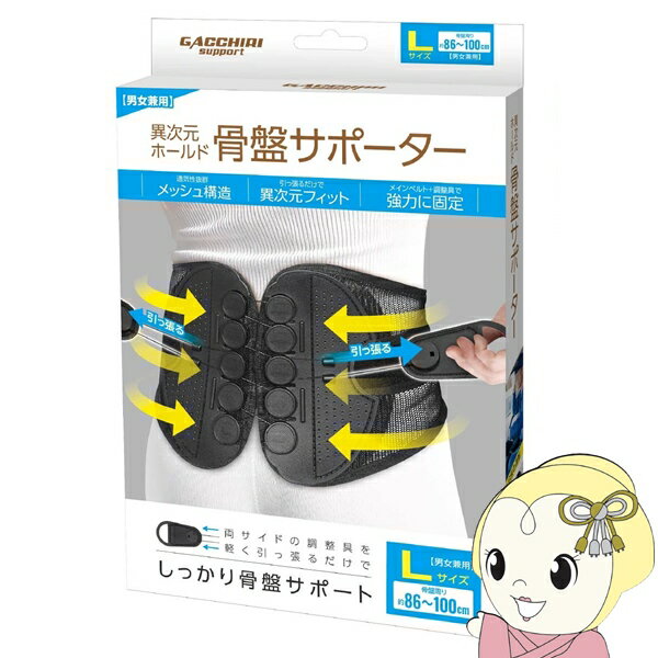【11/25限定クーポン発行】【在庫あり】異次元ホールド 骨盤サポーター 腰痛 ぎっくり腰 コルセット Lサイズ GACCHIRI support ガッチリサポート 株式会社ハック HAC4903