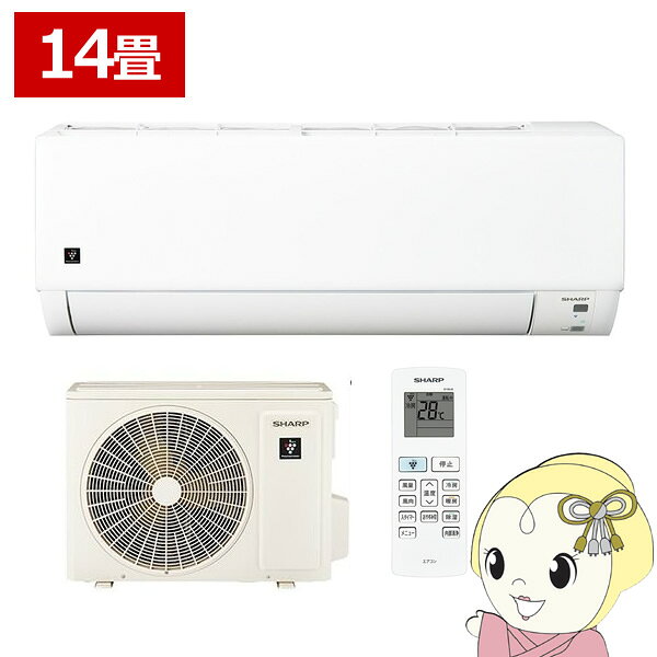 【2/20は期間限定クーポン発行】エアコン シャープ AY-U40DG2-W DGシリーズ 4.0kW 主に14畳 単相200V プラズマクラスター 内部清潔 省エネ 冷暖房 ホワイト【/srm】