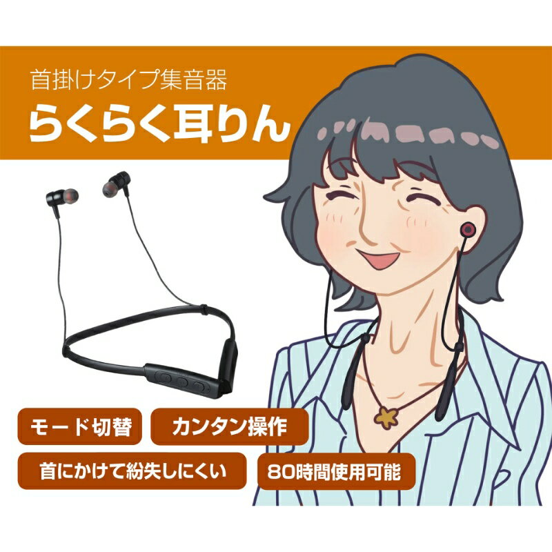 集音器 らくらく耳りん 首掛けタイプ集音器 ダイニチ電子 DRM101B 首掛け 充電式 ...