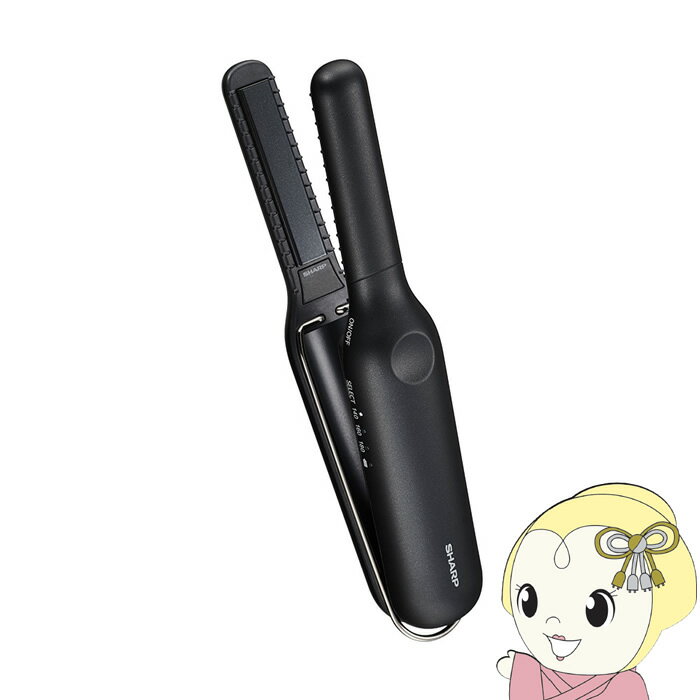 ■　SHARP(シャープ)　■充電1回で7回使える、大容量バッテリー搭載。どこでもニュアンスキープ。◆　主な特長　◆●大容量バッテリー大容量5000mAhのバッテリー。1回の充電で7回使えます。●ダイヤモンドコーティングプレート効率よく熱が伝わり、すばやくニュアンスをつくります。また、すべりのよいプレートで摩擦ダメージを低減。●スタイリング幅12mmのスリムなプレート、髪を挟むと沈み込む「クッションプレート」、毛流れを整える「サイドコーム」で細かなニュアンスをより美しく。◆　主な仕様　◆■サイズ：長さ203×幅34×奥行40mm（キャップなし）■質量：約235g（キャップ込み）、約215g（キャップなし）■プレート仕様：ダイヤモンドコーティング、クッションプレート■機能：140℃まで約60秒以下立ち上げ / 温度メモリー / 自動電源オフ■電源方式：DC3.6V 5000mAh（18.0Wh）■電気用品安全法（PSE）技術基準適合のリチウムイオン電池（取り外し可）■消費電力：充電時 最大14W、USB給電時 36W■充電ポート：USB Type-C■充電時間：約2.5時間（12V3A充電時）、約5時間（5V2A充電時）■充電回数：約500回■使用時間：約85分（140℃使用時）■温度設定：140/160/180℃■付属品：充電/給電ケーブル、取扱説明書簡易商品仕様シリーズ名：-ブランド名：SHARP|シャープメーカー型番：IB-S510B-B代表カラー：ブラックヘアアイロンのタイプ：ストレートカラー：スムースブラック立ち上がり時間：60秒ブランド名（カナ）：シャープ