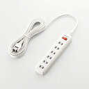 【5/10は期間限定クーポン発行】エレコム 一括スイッチ付 雷ガードタップ T-K3A-2650WH