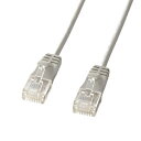 【5/10は期間限定クーポン発行】KB-SL6-03 サンワサプライ カテゴリ6準拠極細LANケーブル ライトグレー、3m