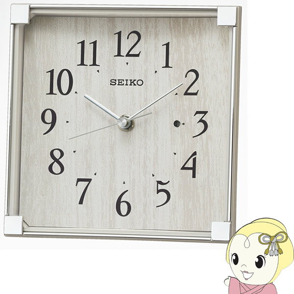 置き時計 セイコー 電波 アナログ 薄グレー 連続秒針 スイープムーブメント SEIKO　おしゃれ
